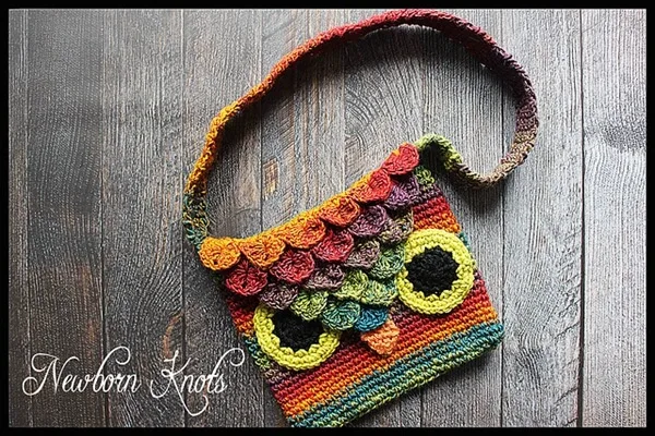 Crocodile Stitch Owl Bag