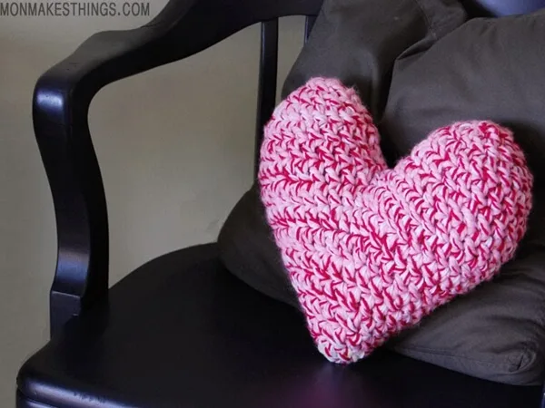 Crochet Heart Pillow