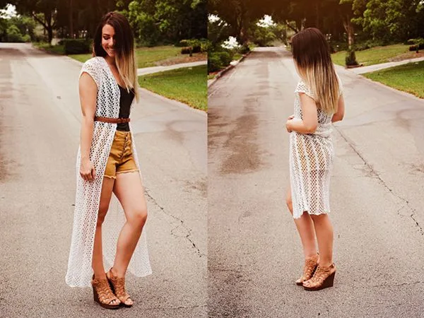 crochet Long Summer Duster free pattern
