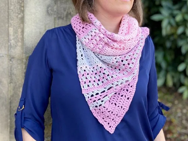 crochet Blossom Shawl free pattern