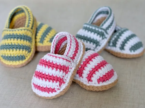 Stripy Espadrille Baby Shoes