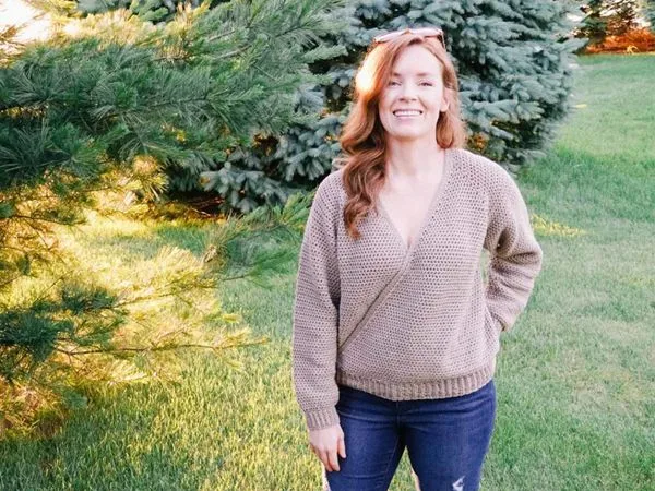 crochet Ballet Wrap Sweater free pattern