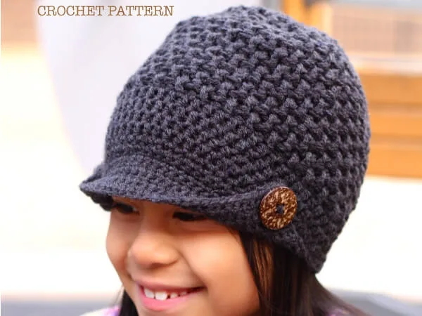 CROCHET PEAKED CAP