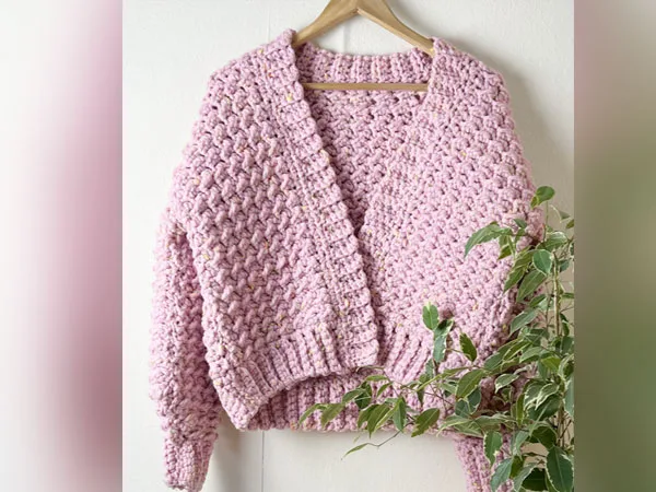 crochet FUNFETTI BOMBER CARDIGAN free pattern