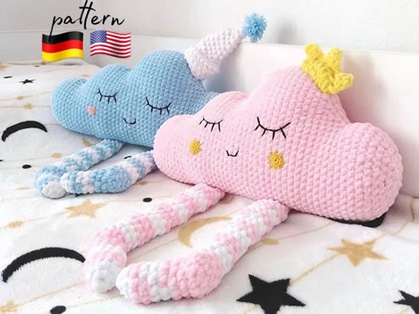 crochet Cloud Pillow easy pattern