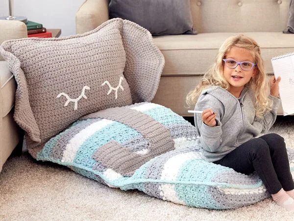 CROCHET FUN FLOOR PILLOW free pattern