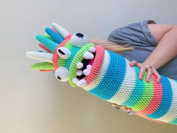 crochet Alien Monster Body Pillow easy pattern