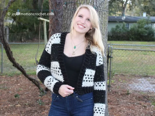 crochet All Hearts Cardigan free pattern