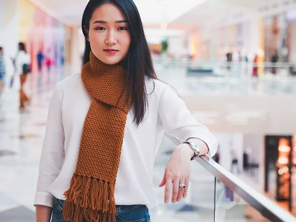 crochet Moss Stitch Scarf free pattern