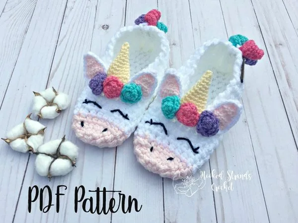 womens flower unicorn slippers