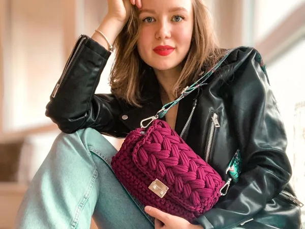 crochet zig zag puff stitch purse easy pattern