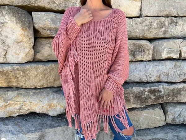 crochet Lori Hooded Poncho free pattern