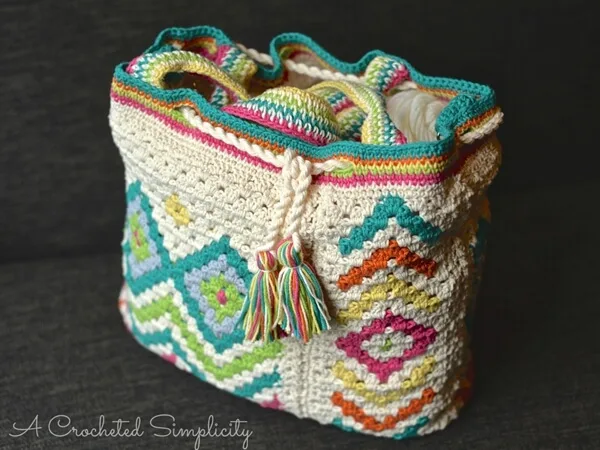 Boho Chic Mosaic Tote Bag
