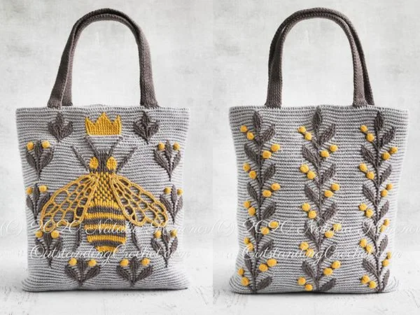 crochet Queen Bee Bag easy pattern