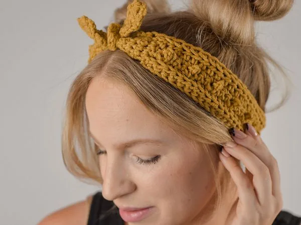 crochet Skinny Picot Headband free pattern