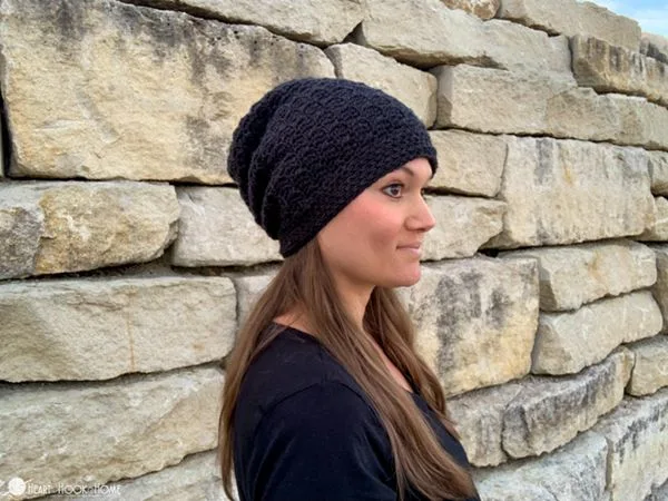 crochet Bricktown Slouch Beanie free pattern