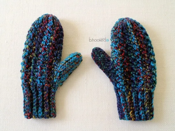 CROCHET WOVEN MITTENS