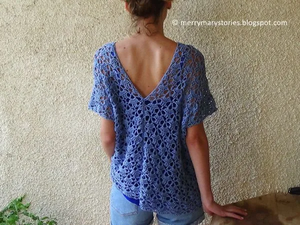 crochet Sea Breeze Tee free pattern