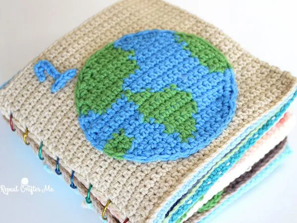crochet Earth Day Quiet Book free pattern