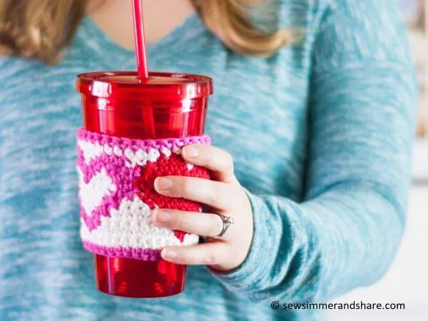 Tapestry Heart Cup Cozy