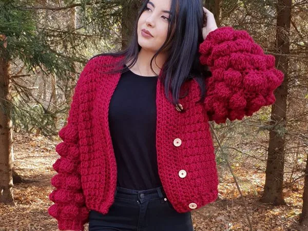 crochet The Bea Bobble Cardigan easy pattern