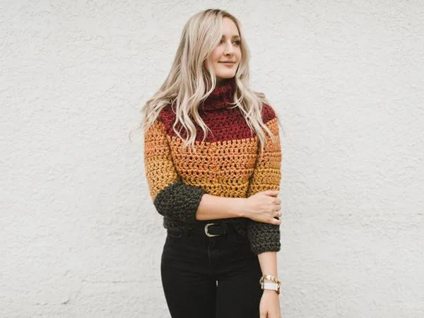 crochet The Autumn Stripes Raglan easy pattern