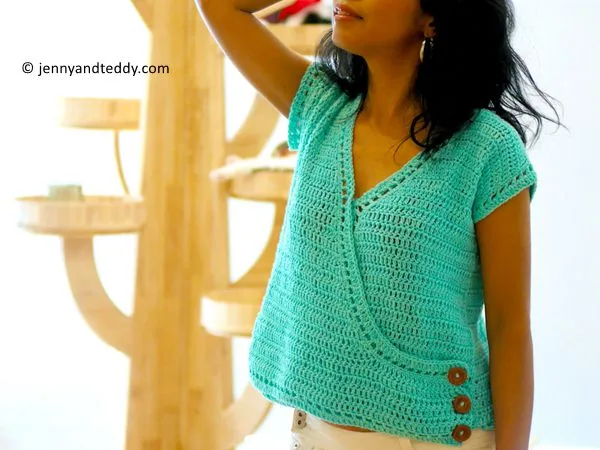 Crochet easy cross front top FREE pattern