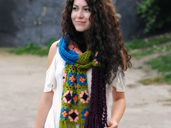 crochet OOAK Crochet Boho Scarf easy pattern