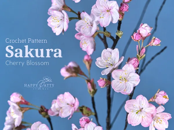 crochet Cherry Blossom Flower easy pattern