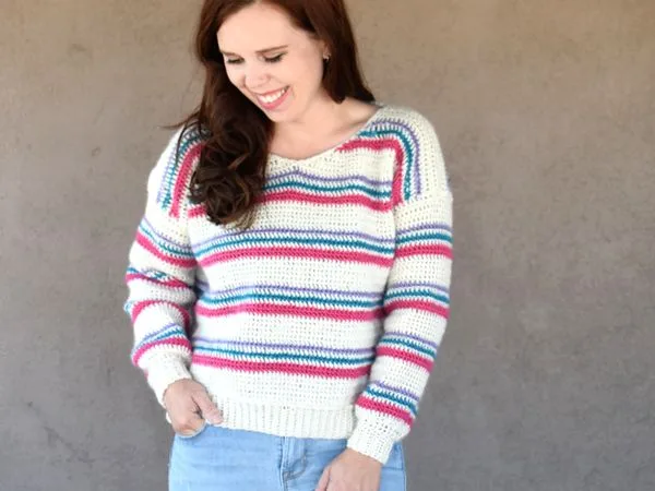 crochet Pulled Taffy Pullover free pattern