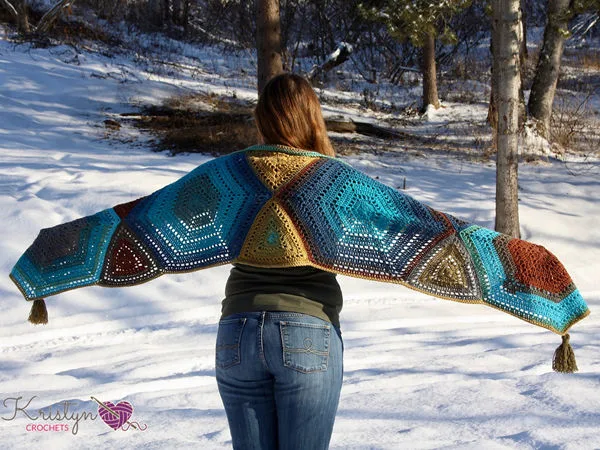 Hexagon Medley Crochet Wrap