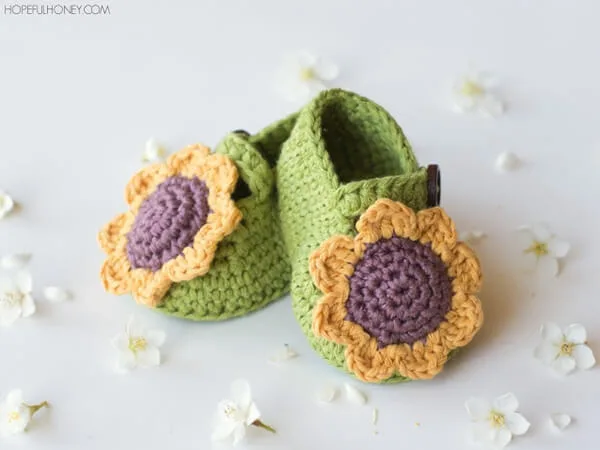 Sunflower Baby Booties