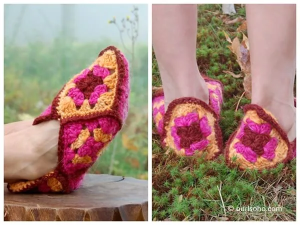 Granny Square Slippers