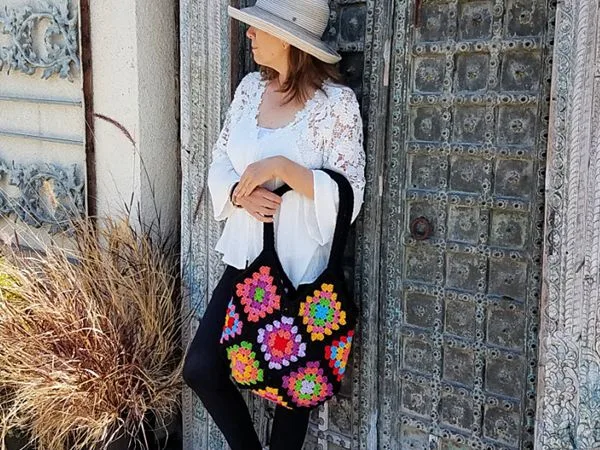 crochet Granny Square Bag free pattern