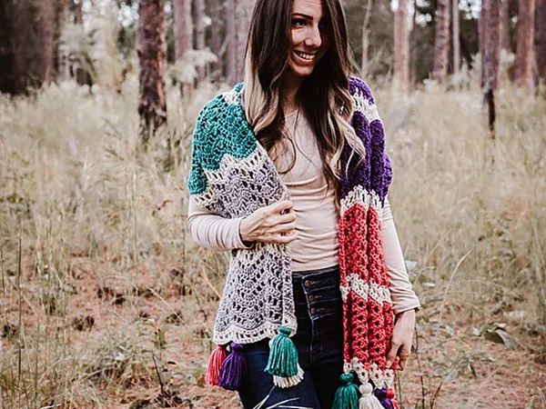 crochet WANDER SHAWL free pattern