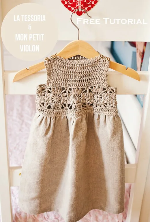 Granny Square Crochet / Fabric Dress