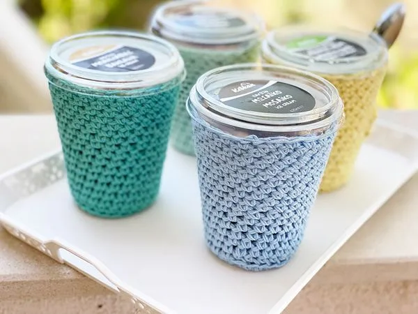 crochet Ice Cream Cozy free pattern