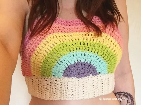 Rainbow Crochet Crop Top
