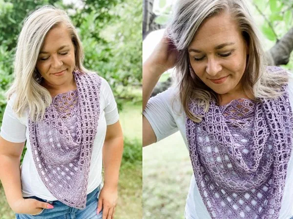 crochet Diamond Grid Wrap free pattern