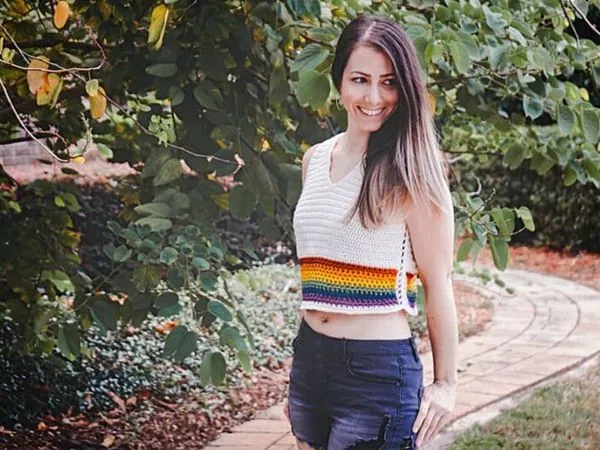 crochet Rainbow Top free pattern