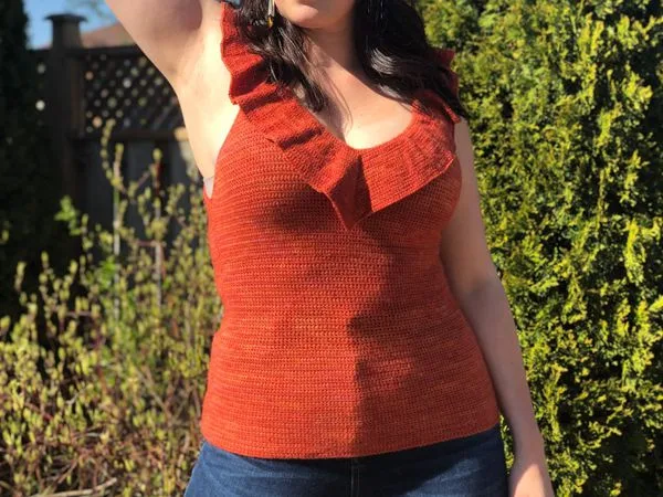 crochet Incendiary Ruffled Tank Top easy pattern
