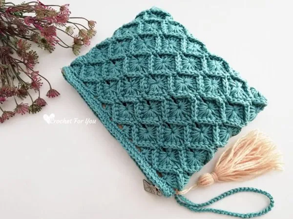 crochet BAVARIAN STITCH POUCH free pattern