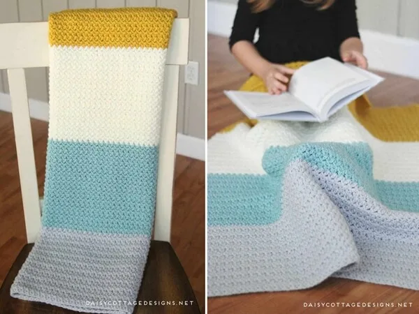 Color Block Blanket Crochet Pattern