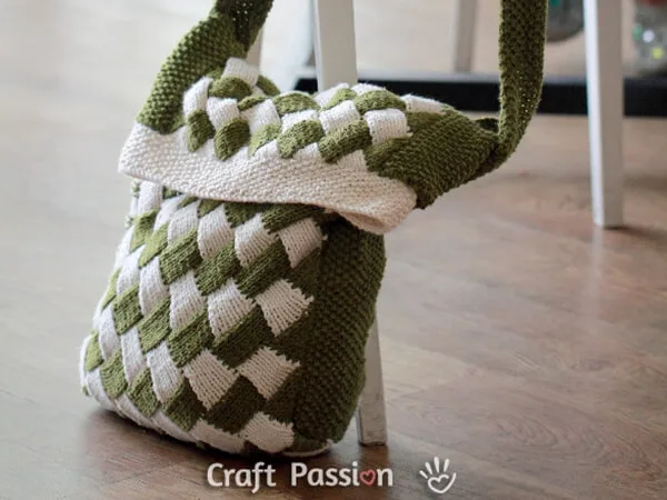 Entrelac Messenger Bag