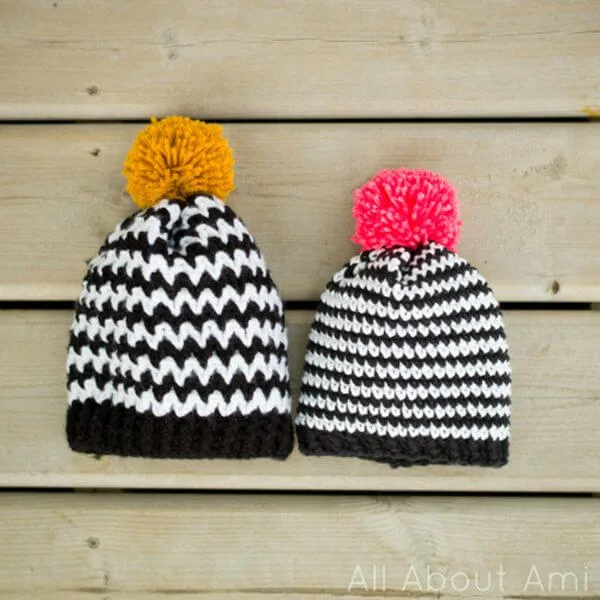 Simple Black & White Beanie