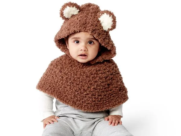 crochet BEAR CUB PONCHO free pattern