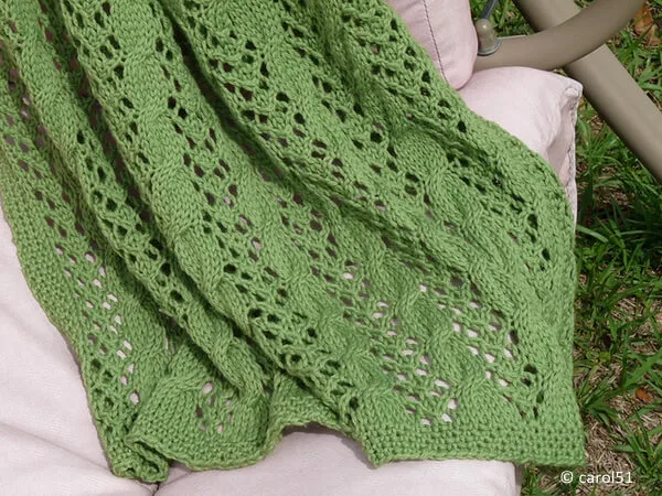 Cable and Lace Baby Blanket