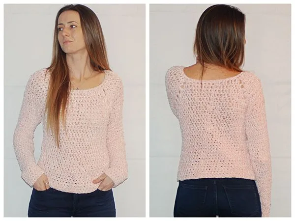 crochet The Velvet Raglan Sweater free pattern