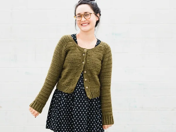 crochet Simple Raglan Cardigan free pattern