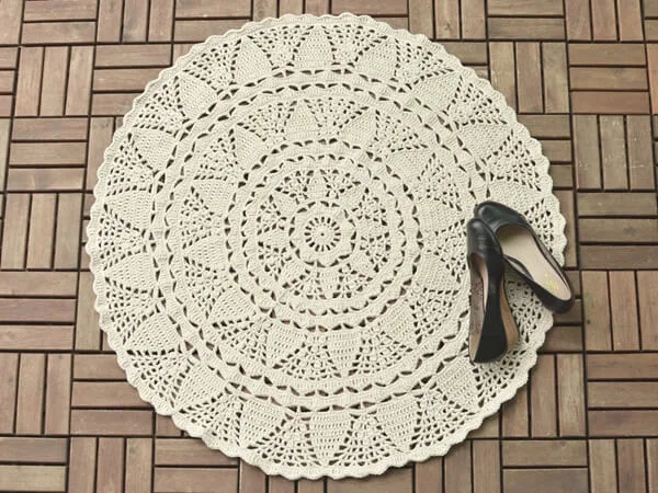 White large lace rug